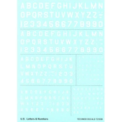 Techmod 72153 1/72 Decal U.s. Letters And Numbers White Accessories For Aircraft
