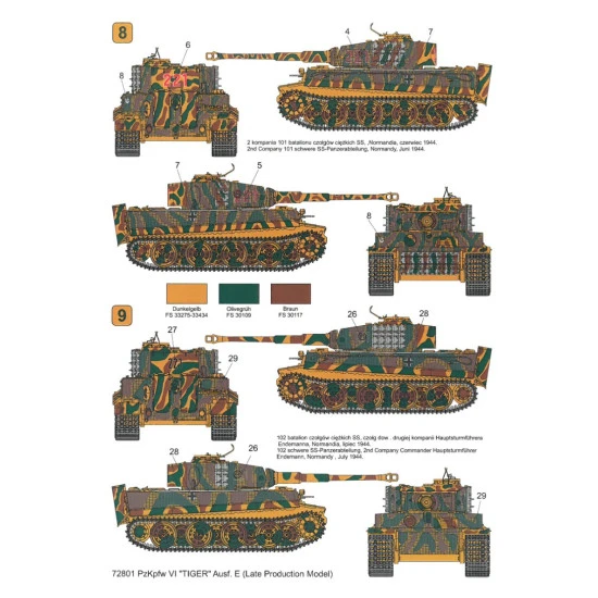 Techmod 72801 1/72 Decal For Pzkpfw Vi Tiger I Late Accessories For Model Kit