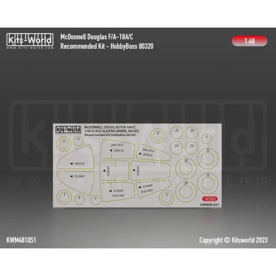 Kits World Kwm48-1051 1/48 Mask For Mcdonnell Douglas Fa-18a-c Hobby Boss