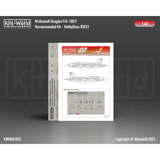 Kits World Kwm48-1052 1/48 Mask For Mcdonnell Douglas Fa-18e-f Hobby Boss