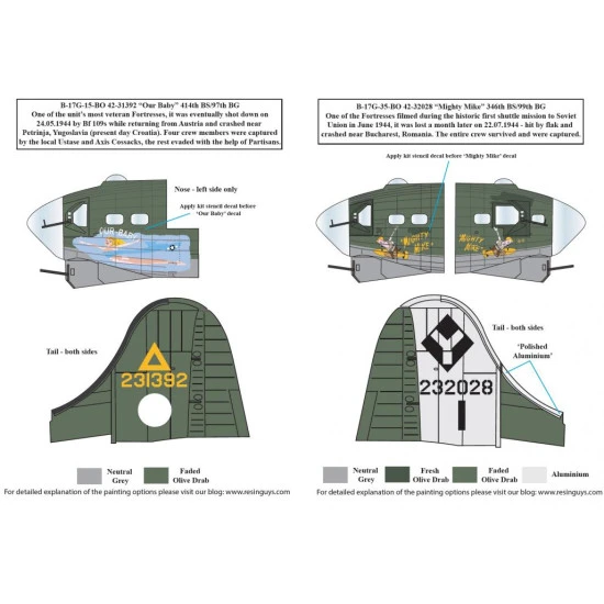 Sbs D72043 1/72 Decal For B-17g Mediterranean Forts Us 15th Air Force In Italy