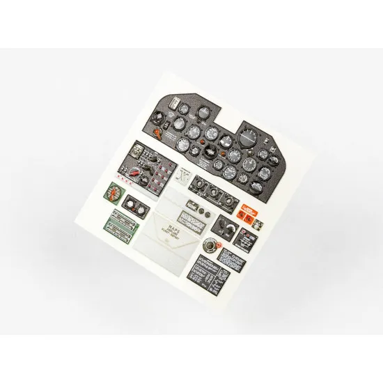 Red Fox Qs-24006 1/24 3d Instrument Panel For P-47d Thunderbolt For Kinetic