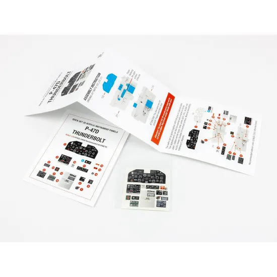 Red Fox Qs-24006 1/24 3d Instrument Panel For P-47d Thunderbolt For Kinetic
