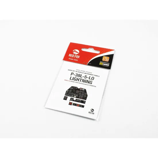 Red Fox Qs-32003 1/32 3d Instrument Panel For P-38l 5lo Lightning For Trumpeter