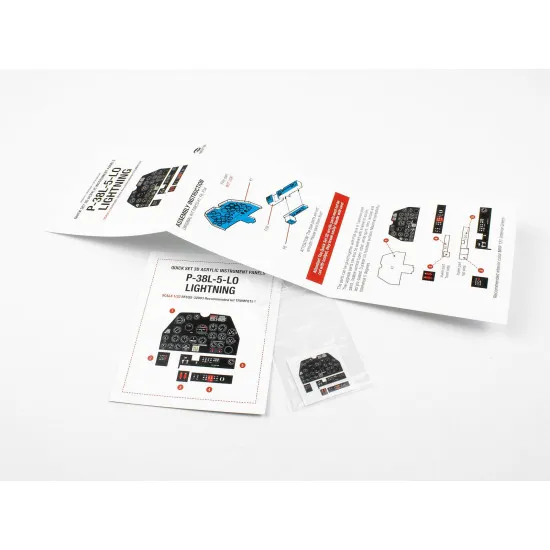 Red Fox Qs-32003 1/32 3d Instrument Panel For P-38l 5lo Lightning For Trumpeter