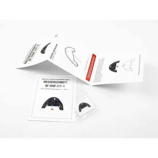 Red Fox Qs-32010 1/32 3d Instrument Panel For Messerschmitt Bf 109f-2/F-4 For Trumpeter