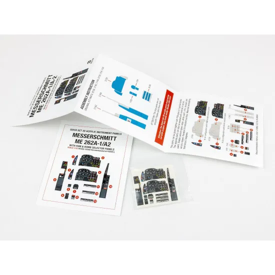Red Fox Qs-32050 1/32 3d Instrument Panel For Me 262a-1/A-2 With R4m And Bomb Selector Panel For Revell