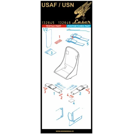 Hgw 132645 1/32 Seatbelts For Usaf / Usn Early Fabric Accessories For Aircraft