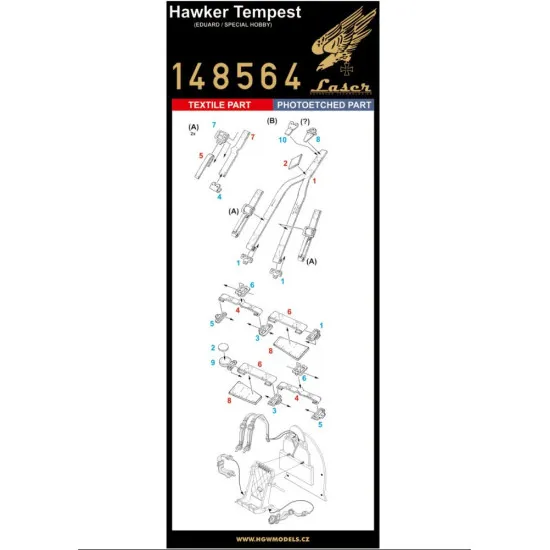 Hgw 148817 1/48 Seatbelts And Mask Hawker Tempest Basic Line Eduard Special Hobby