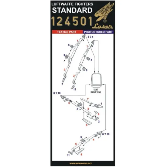 Hgw 124501 1/24 Seatbelts For Luftwaffe Fighter Early/Standard Accessories For Aircraft