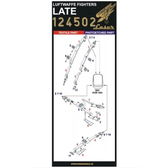 Hgw 124502 1/24 Seatbelts For Luftwaffe Fighter Late/Standard Accessories Kit