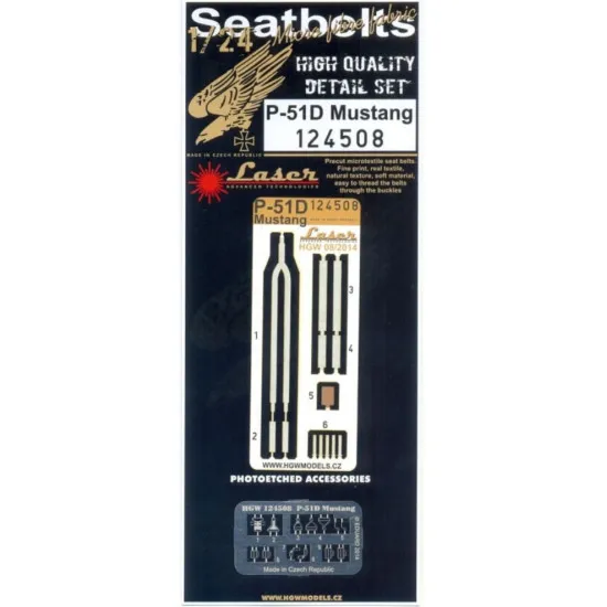 Hgw 124508 1/24 Seatbelts For P-51d Mustang Accessories Kit