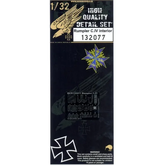 Hgw 132095 1/32 Rumpler C.iv Super Detail Set For Wingnut Wings Hgw 132095 1/32 Rumpler C.iv Super Detail Set For Wingnut Wings