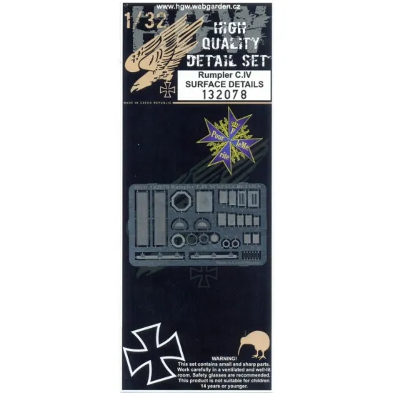 Hgw 132095 1/32 Rumpler C.iv Super Detail Set For Wingnut Wings Hgw 132095 1/32 Rumpler C.iv Super Detail Set For Wingnut Wings