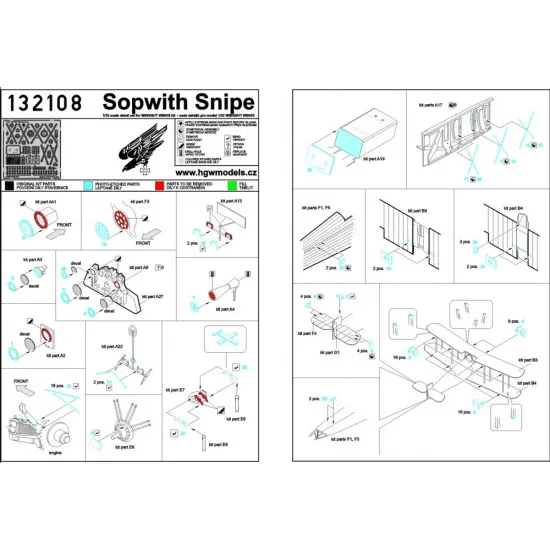 Hgw 132110 1/32 Sopwith Snipe Late Version Super Detail Set For Wingnut Wings
