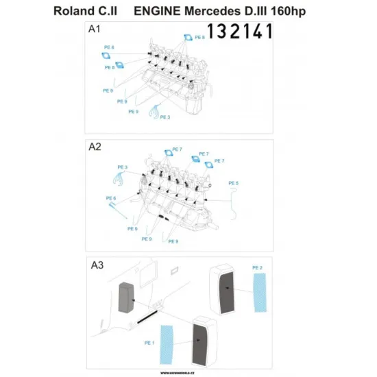 Hgw 132141 1/32 Roland C.ii Mercedes D.iii 160hp Engine Photo-etched Parts For Wingnut Wings