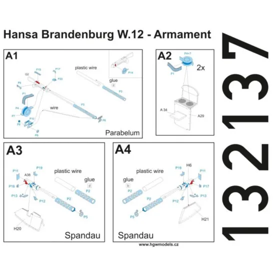 Hgw 132149 1/32 Hansa-brandenburg. W.12 Super Detail Set For Wingnut Wings