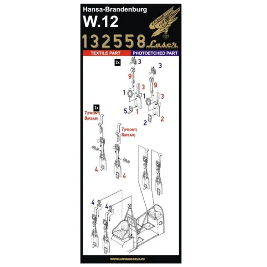 Hgw 132149 1/32 Hansa-brandenburg. W.12 Super Detail Set For Wingnut Wings