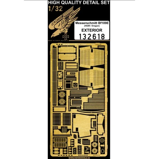 Hgw 132618 1/32 Messerschmitt Bf 109e Exterior For Hgw And Dragon Photo-etched