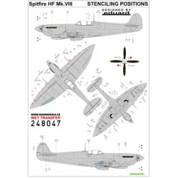 Hgw 248048 1/48 Decal For Spitfire Hf Mk Viii Stencils And Markings Wet Transfer