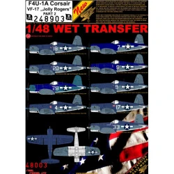 Hgw 248903 1/48 Decal For F4u-1a Corsair Vf-17 Jolly Rogers Part 2 Wet Transfer
