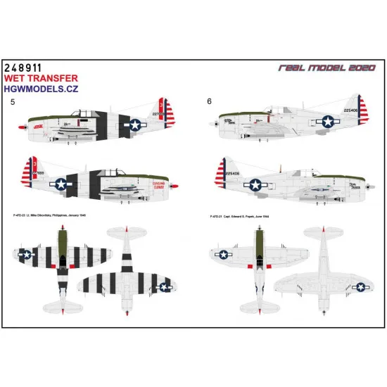 Hgw 248911 1/48 Decal For P-47d Razorback In The Pacific Wet Transfer