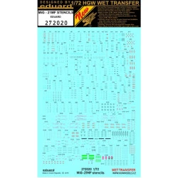 Hgw 272020 1/72 Decal For Mikoyan Mig-21mf Stencils For Eduard Wet Transfer