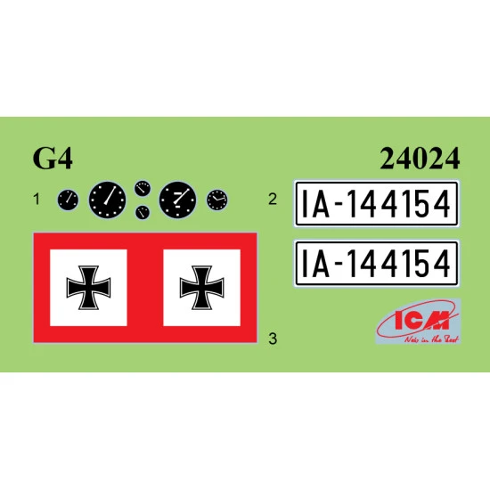 Icm 24024 1/24 Type G4 With Mg 34 And German Staff Personnel Plastic Model Kit