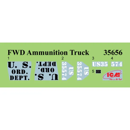 Icm 35656 1/35 Fwd Type B Wwi Us Ammunition Truck Scale Model Kit