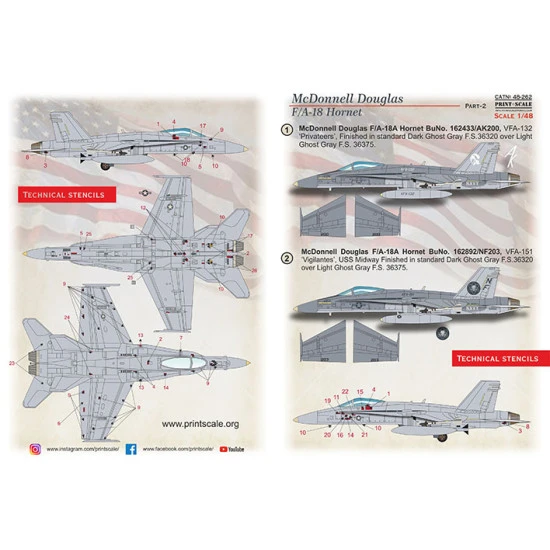 Print Scale 48-262 1/48 Hornet Fa 18a Part 2 New Accessories For Aircraft