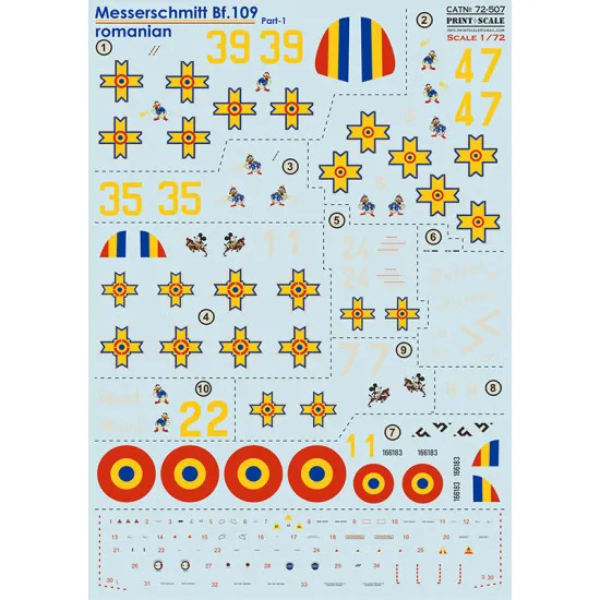 Print Scale 72-507 1/72 Bf 109 Roumains Part 1