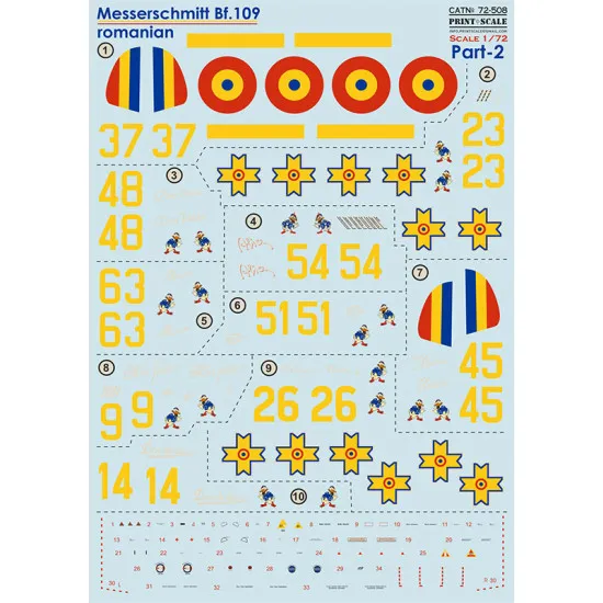 Print Scale 72-508 1/72 Bf 109 Roumains Part 2