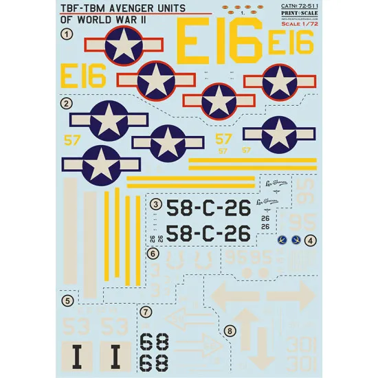 Print Scale 72-511 1/72 Tbf Tbm Avenger Units Of World War Ii