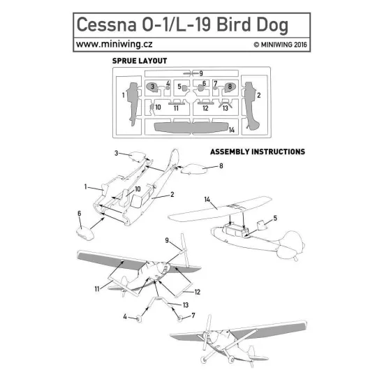 Miniwing 307 1/144 Cessna O-1e Bird Dog 19 Tass, Lai Khe, 1966 Usaf Aircraft