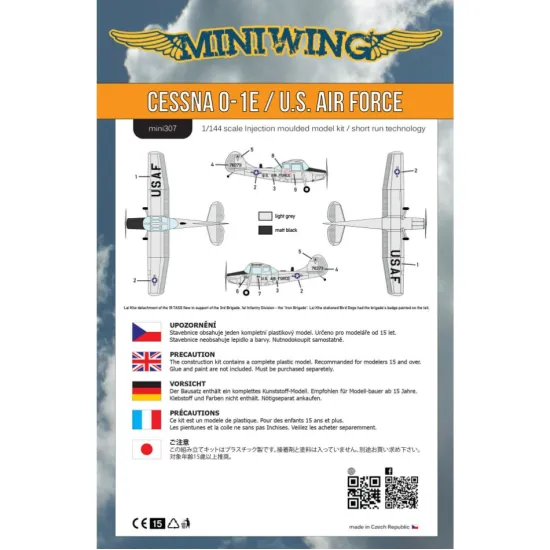 Miniwing 307 1/144 Cessna O-1e Bird Dog 19 Tass, Lai Khe, 1966 Usaf Aircraft