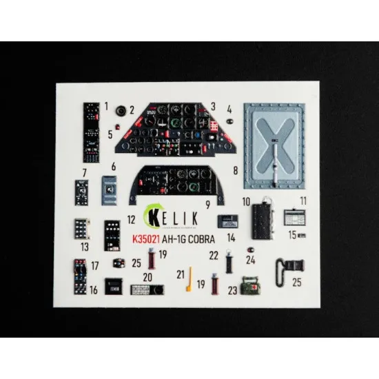 Kelik K35021 1/35 Ah1g Cobra Interior 3d Decals For Icm Kit