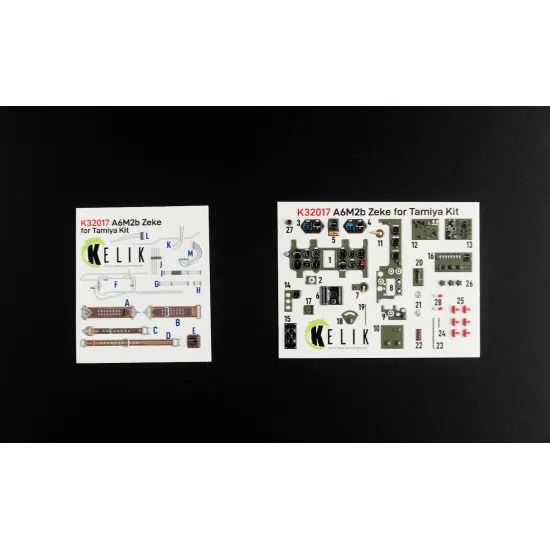 Kelik K32017 1/32 A6m2b Zeke Interior 3d Decal For Tamiya Kit