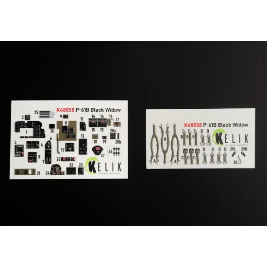 Kelik K48058 1/48 P61b Black Widow Interior 3d Decals For Gwh Kit