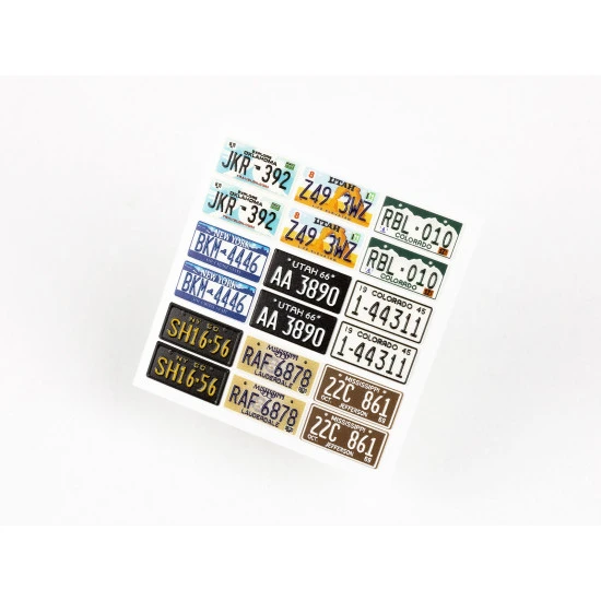 Red Fox Qs-24014 1/24 3d Decal Usa License Plates 02 Red Fox Qs-24014 1/24 3d Decal Usa License Plates 02