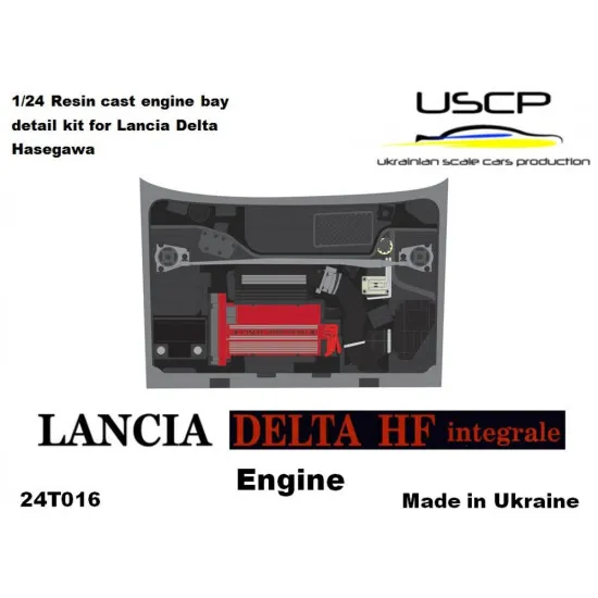 Uscp 24t016 1/24 Lancia Delta Integrale Hf Engine Set Resin Kit