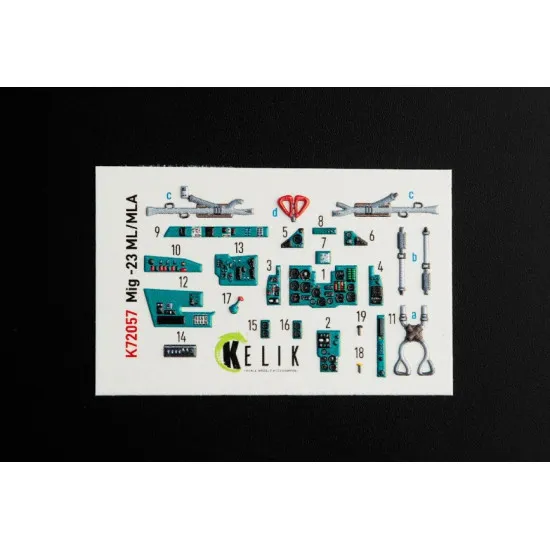 Kelik K72057 1/72 Mig23 Ml Mla Interior 3d Decals For Clearprop Kit