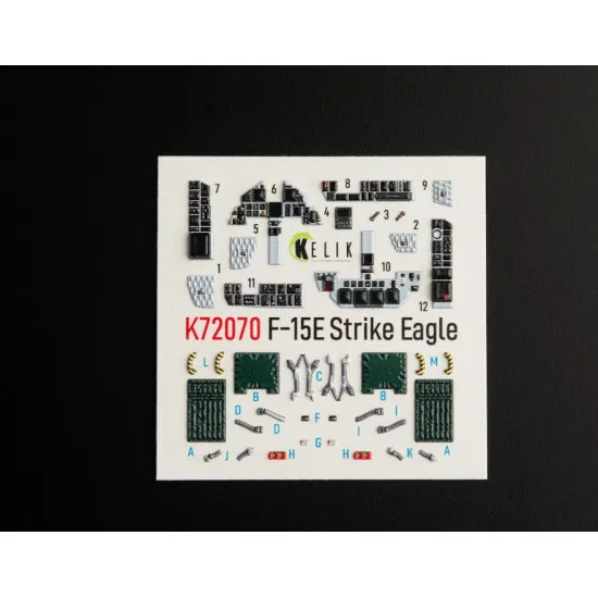 Kelik K72070 1/72 F15e Strike Eagle Interior 3d Decals For Hasegawa Kit