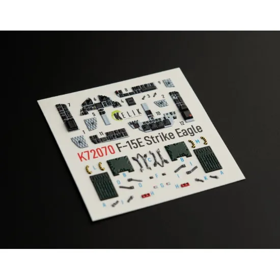 Kelik K72070 1/72 F15e Strike Eagle Interior 3d Decals For Hasegawa Kit