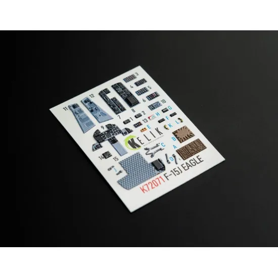 Kelik K72071 1/72 F15j Eagle Interior 3d Decals For Platz Kit