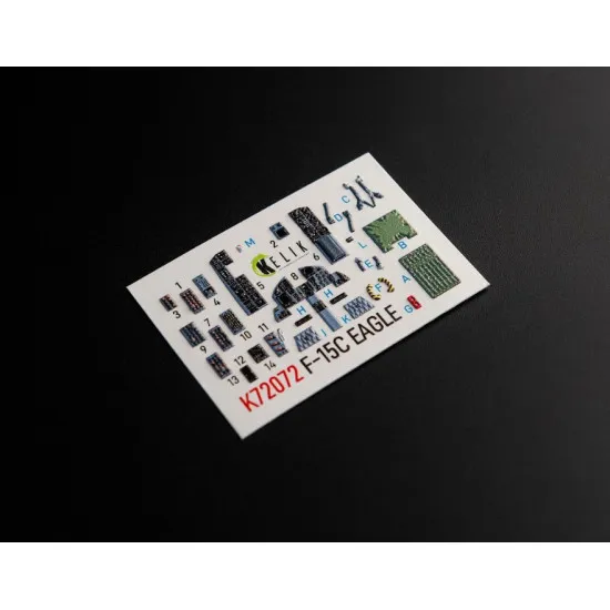Kelik K72072 1/72 F15c Strike Eagle Interior 3d Decals For Hasegawa Kit