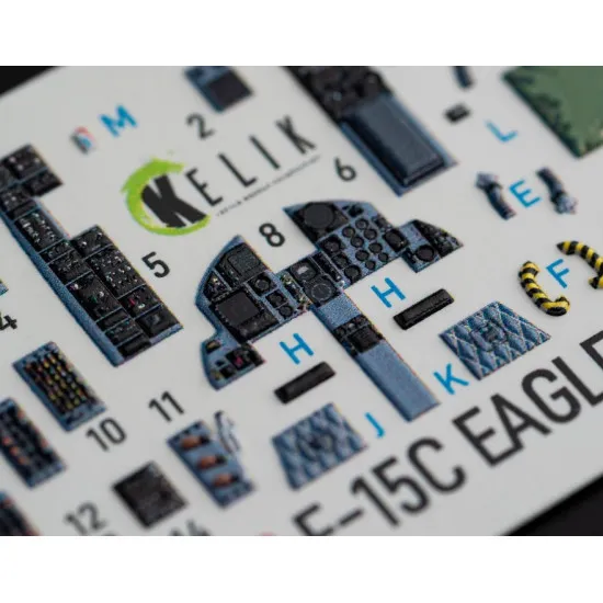 Kelik K72072 1/72 F15c Strike Eagle Interior 3d Decals For Hasegawa Kit