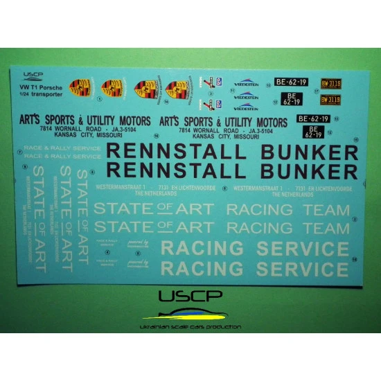Uscp 24a058 1/24 Decal For Vw T1 Long Transporter
