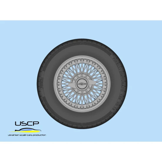 Uscp 24p171 1/24 15 Inch Jaguar E-type Wire Wheels For Revell Resin Kit