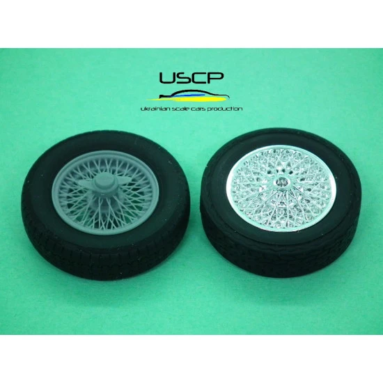 Uscp 24p171 1/24 15 Inch Jaguar E-type Wire Wheels For Revell Resin Kit