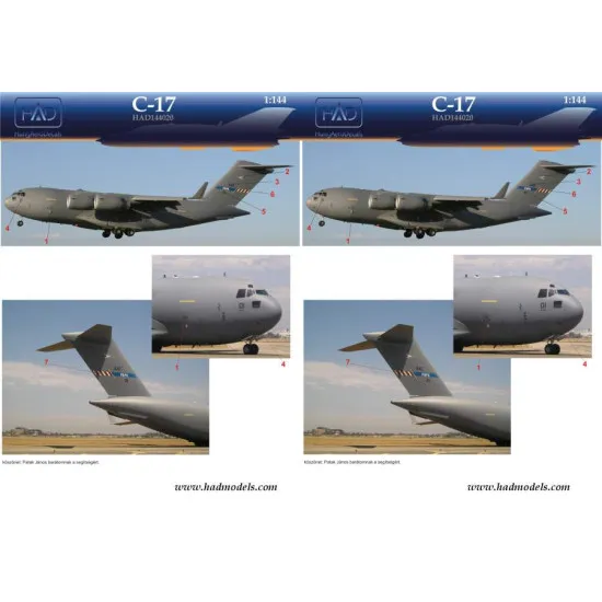 Had Models 144020 1/144 Decal For C-17 In Hungarian Service Decal Sheet/Matrica